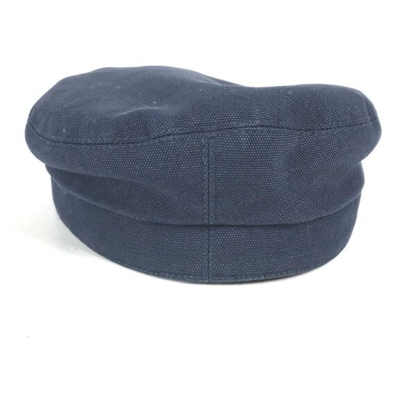 HERMES Kabul Serie Button Newsboy 57 Hat cap Casquette cotton Navy - Picture 14 of 16